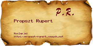 Propszt Rupert névjegykártya